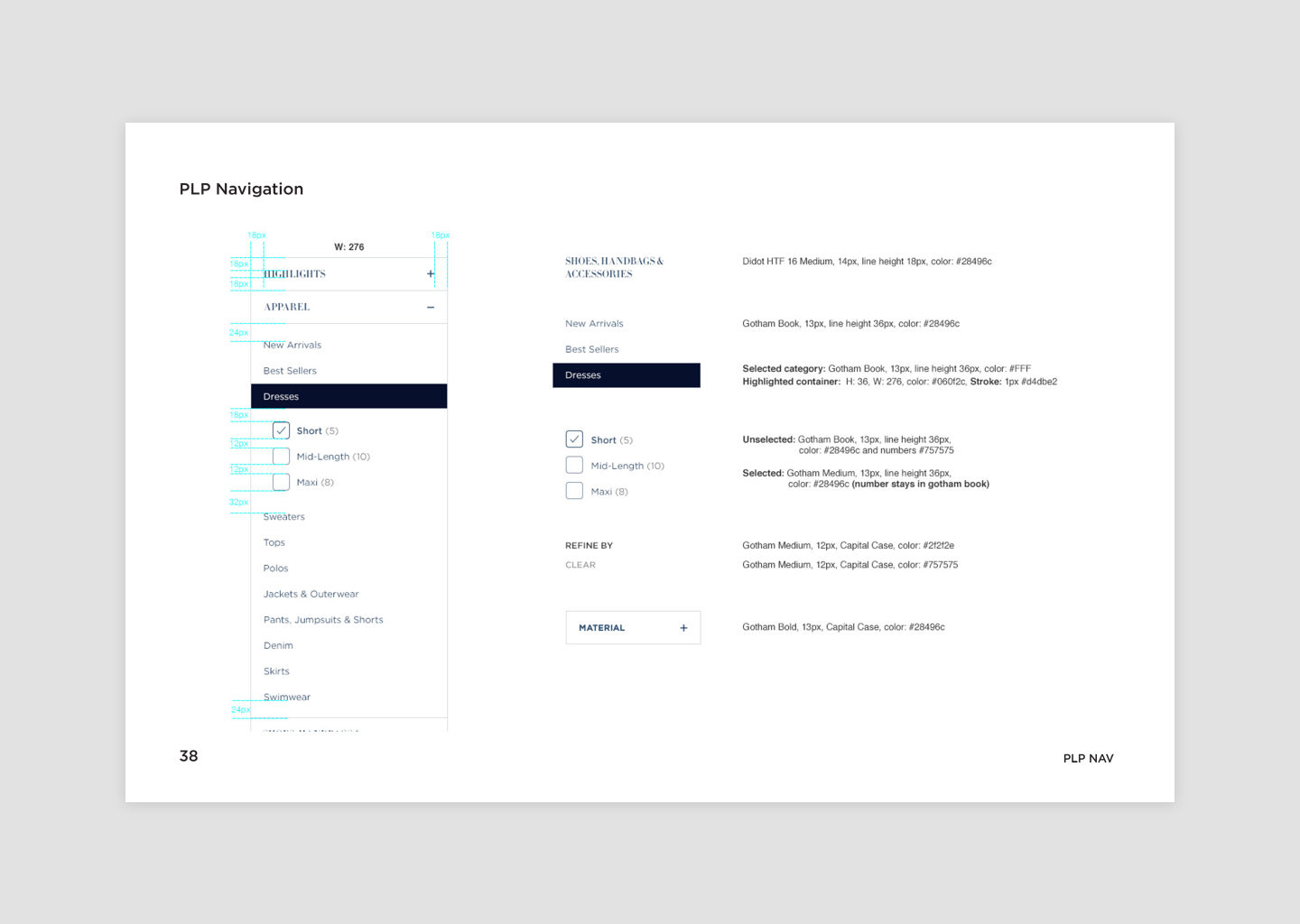 Style Guide Primary Page PLP Nav